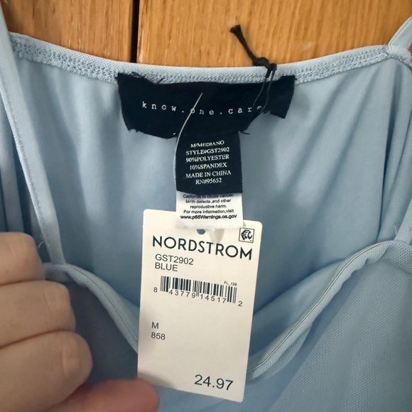 Light Blue Asymmetrical Ruffle Tank Top - Picture 3 of 3